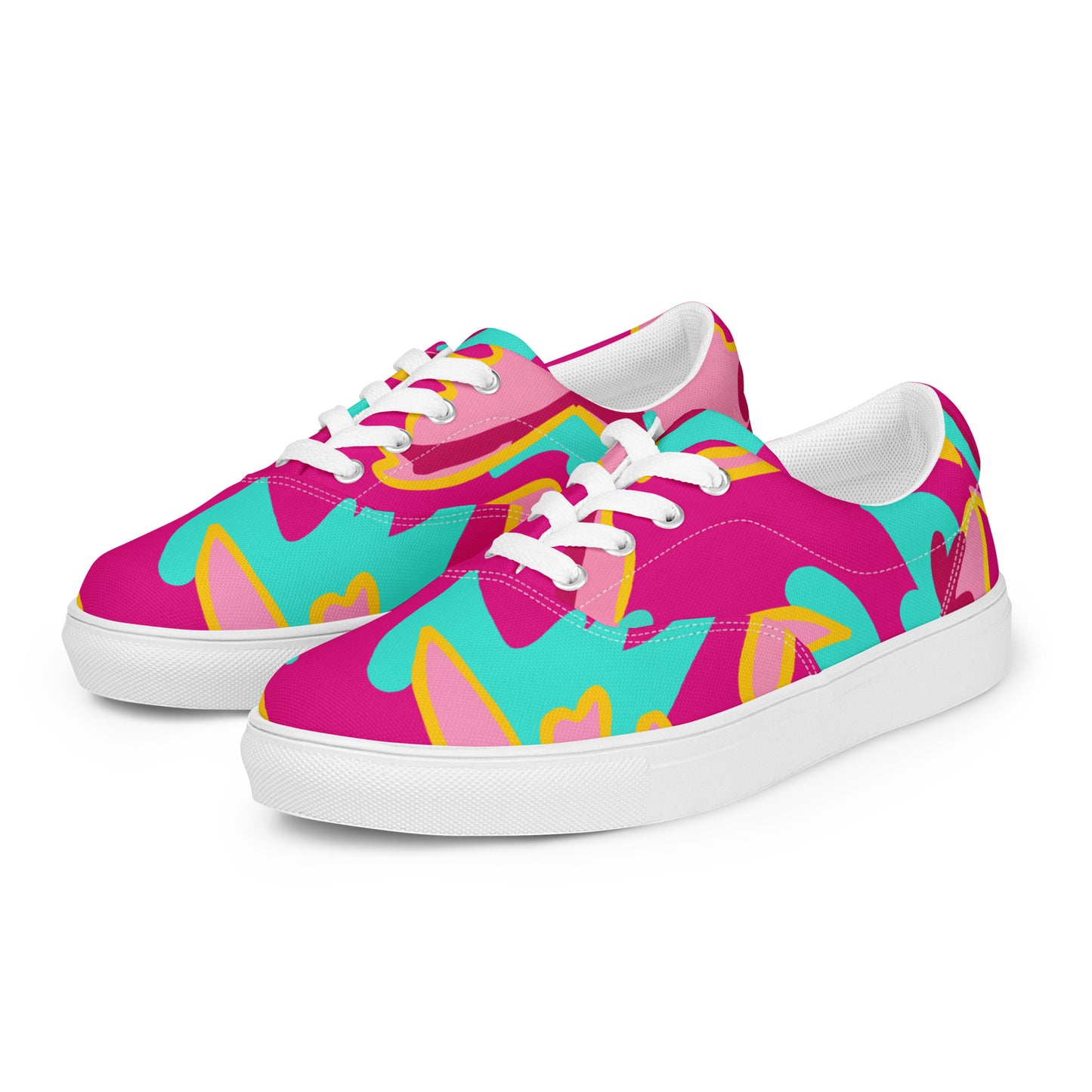 Embrace Body Love Lace-up Canvas Shoes, Hot Pink (Women's Sizing)