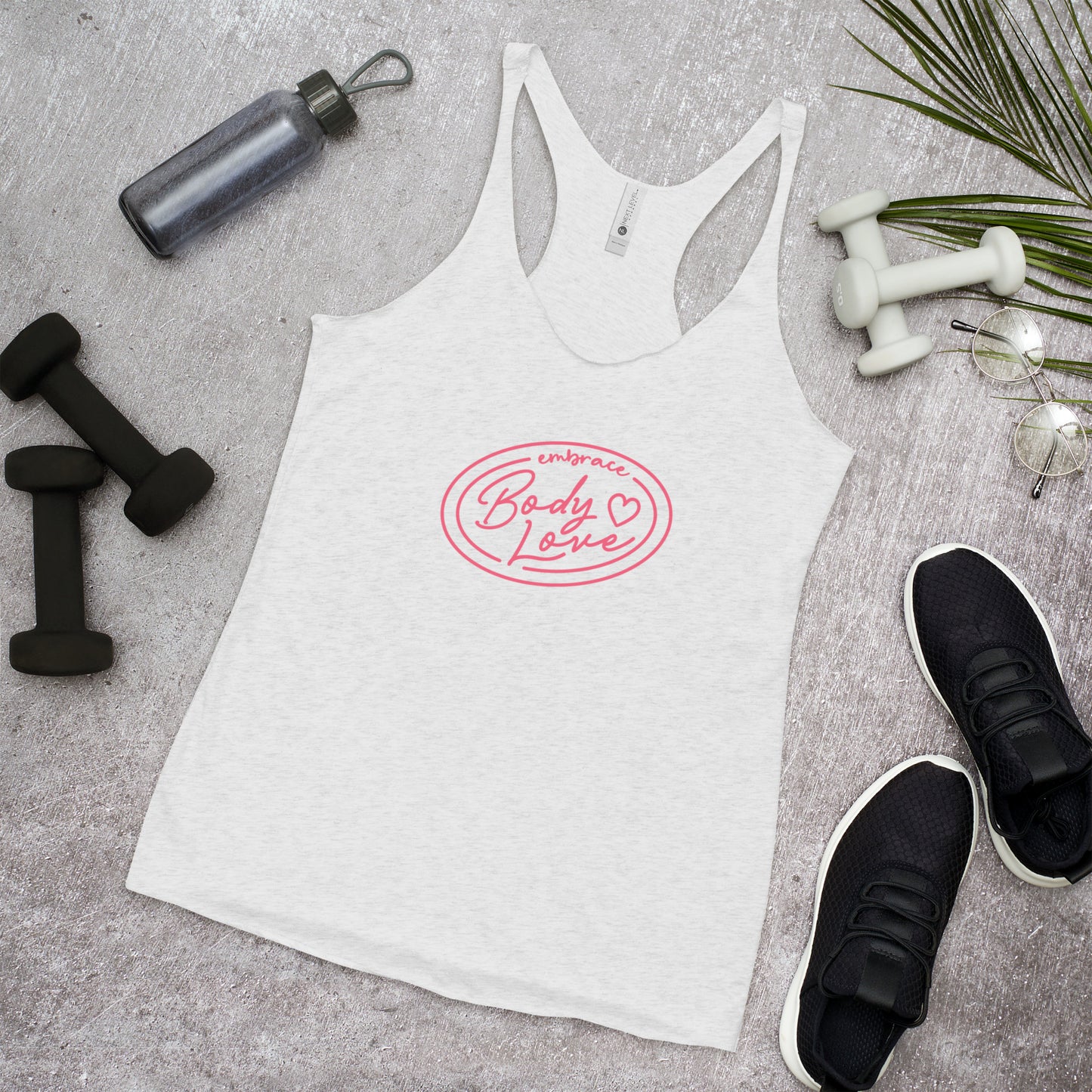 Embrace Body Love Logo Racerback Tank- Pink Logo (Femme fit)