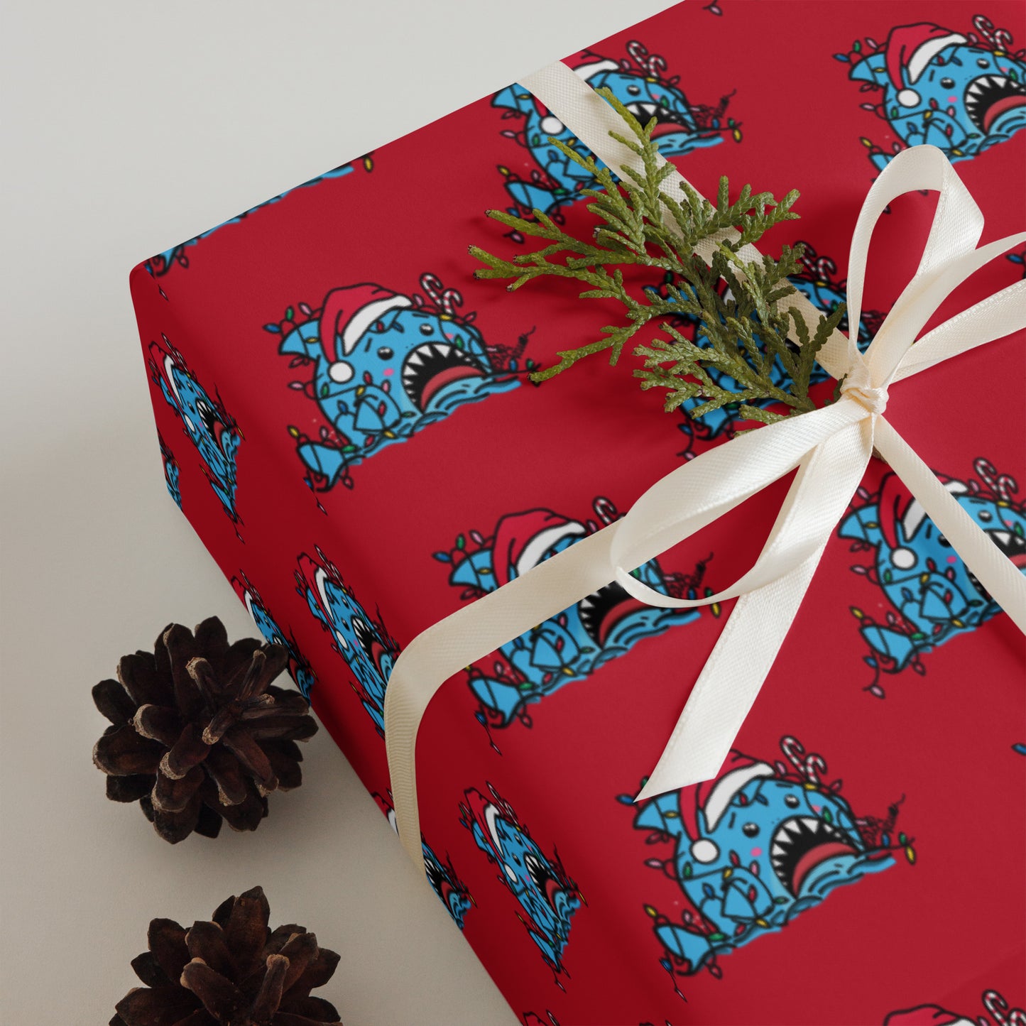 Anxious Shark- Holiday/Christmas Wrapping paper sheets