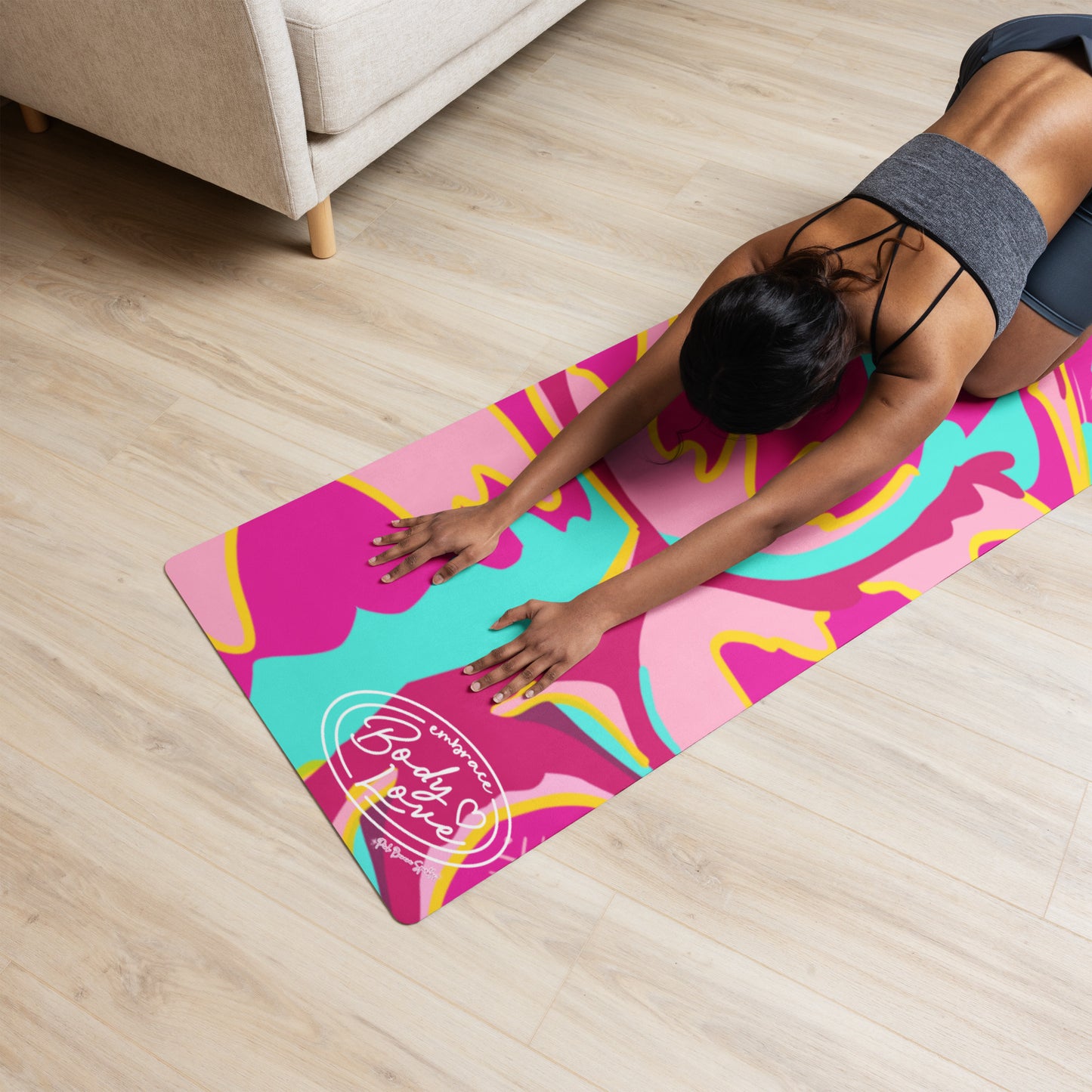 Embrace Body Love Yoga Mat- Hot Pink