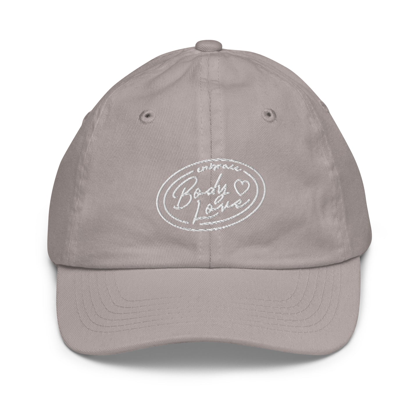 Embrace Body Love Logo- Youth baseball cap/hat (White Logo)
