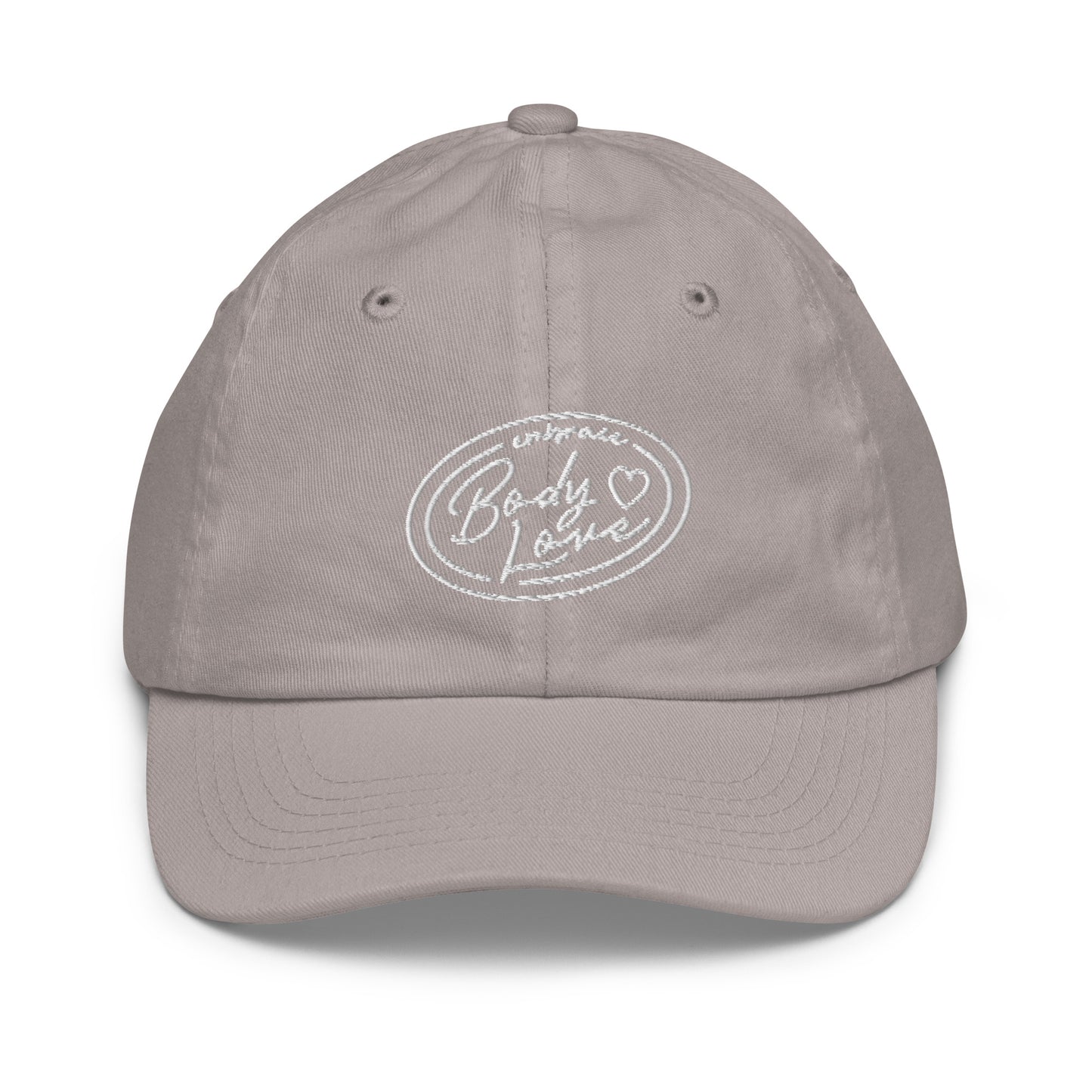 Embrace Body Love Logo- Youth baseball cap/hat (White Logo)