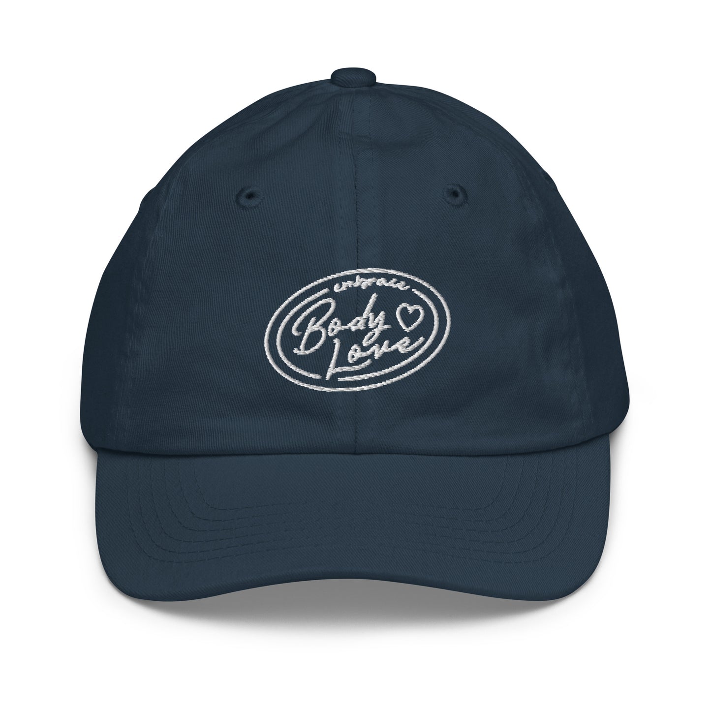 Embrace Body Love Logo- Youth baseball cap/hat (White Logo)