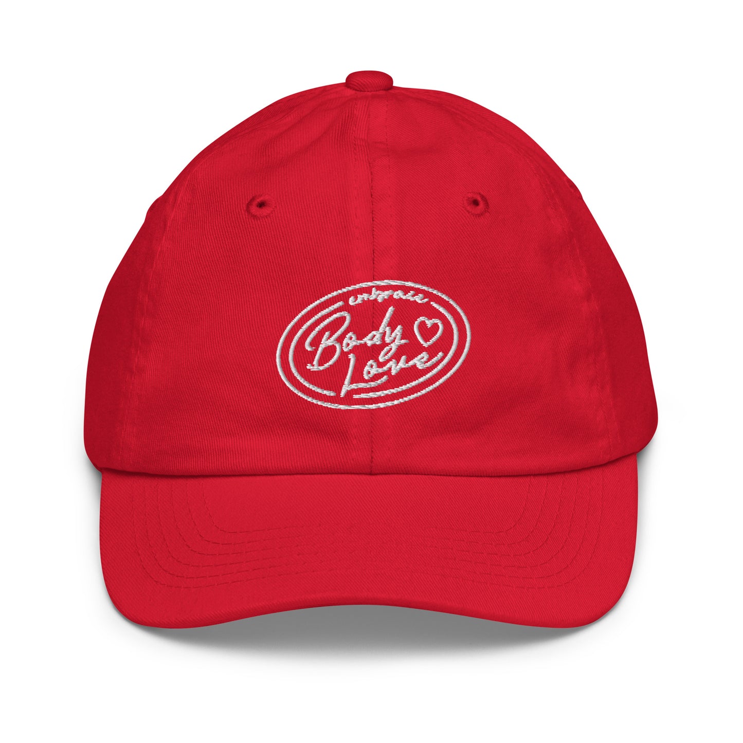 Embrace Body Love Logo- Youth baseball cap/hat (White Logo)