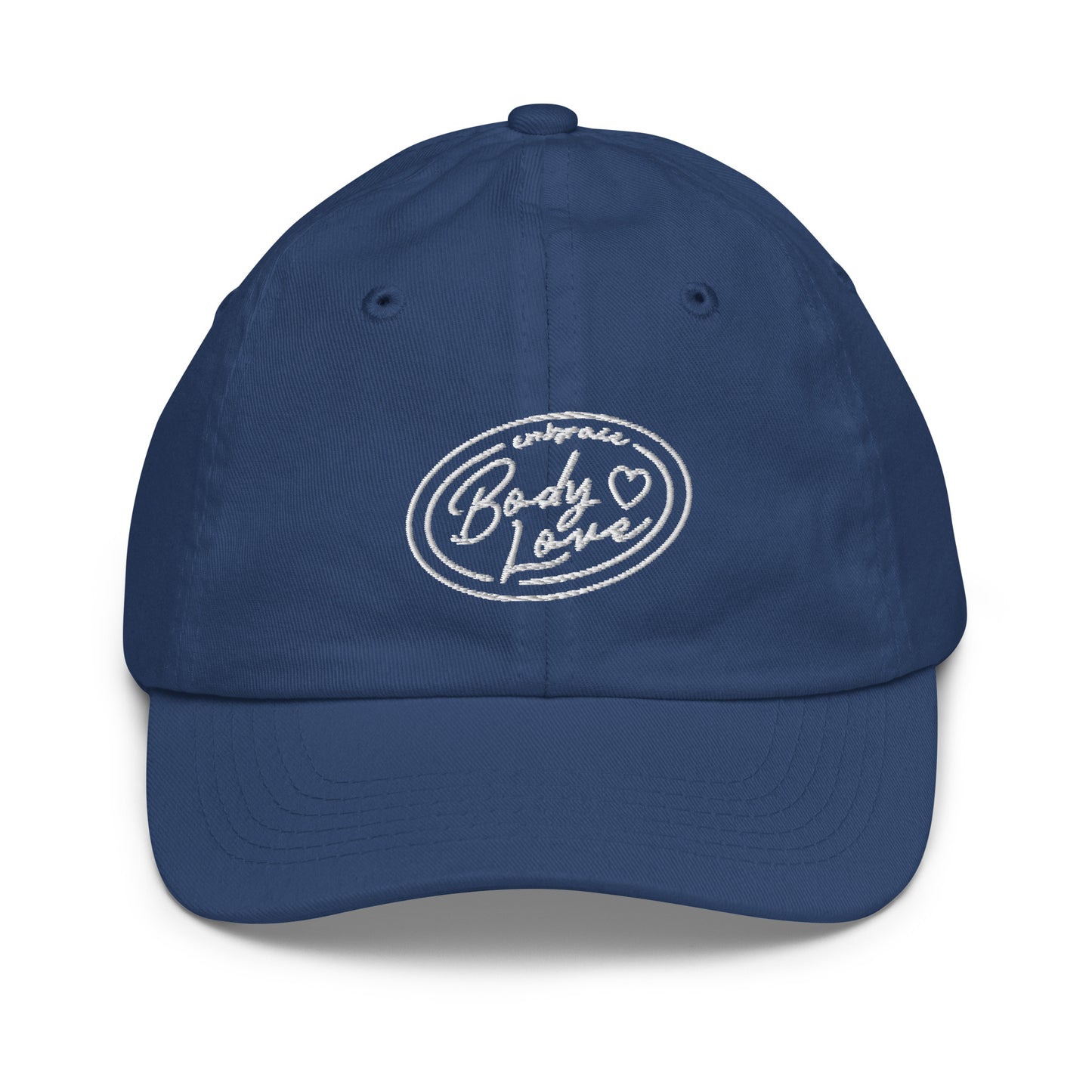 Embrace Body Love Logo- Youth baseball cap/hat (White Logo)