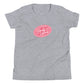 Embrace Body Love Logo- Genderless Youth Short Sleeve T-Shirt (pink/white logo)