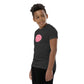 Embrace Body Love Logo- Genderless Youth Short Sleeve T-Shirt (pink/white logo)