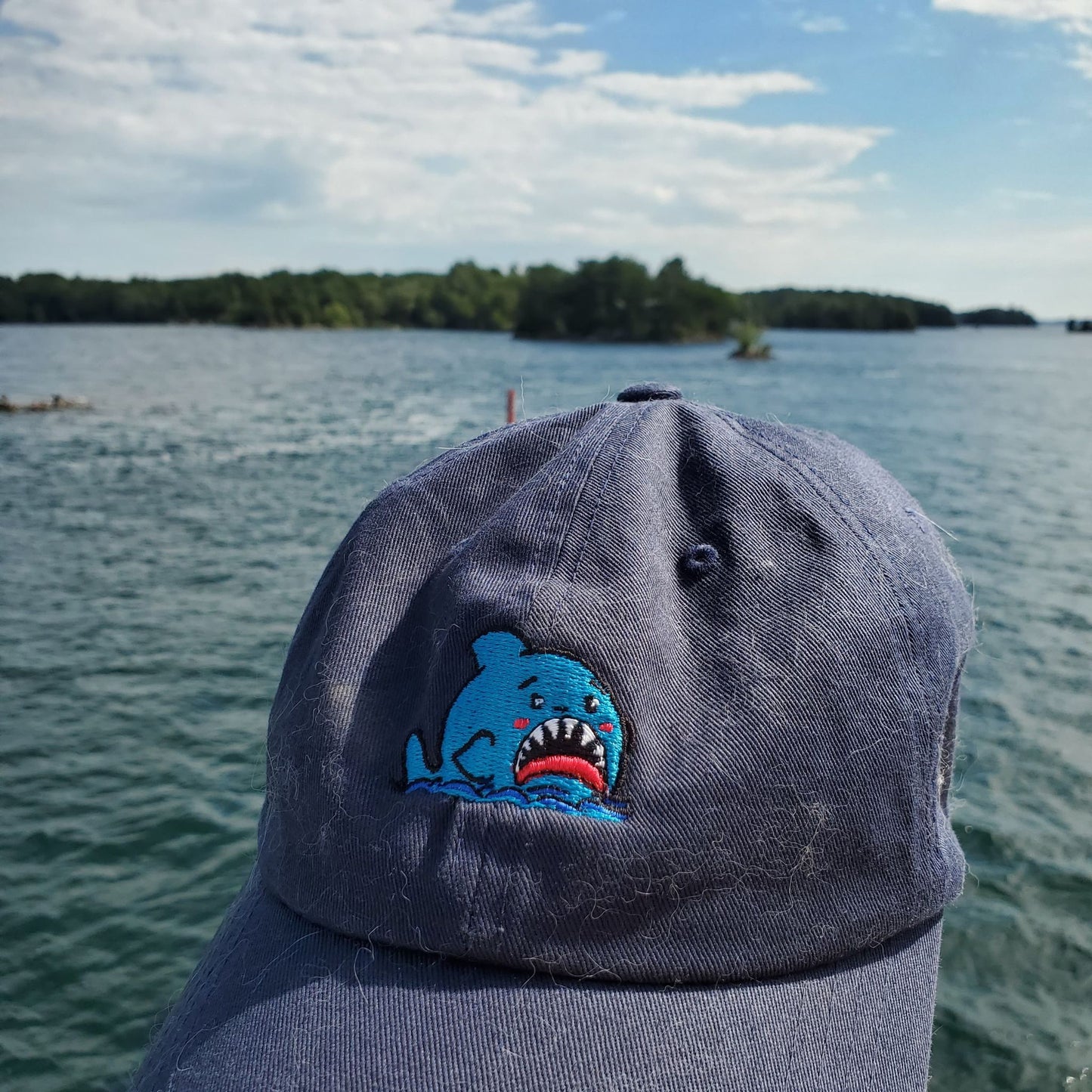 Anxious Shark, Embroidered Hat- Classic "Dad Hat" style, in multiple colours