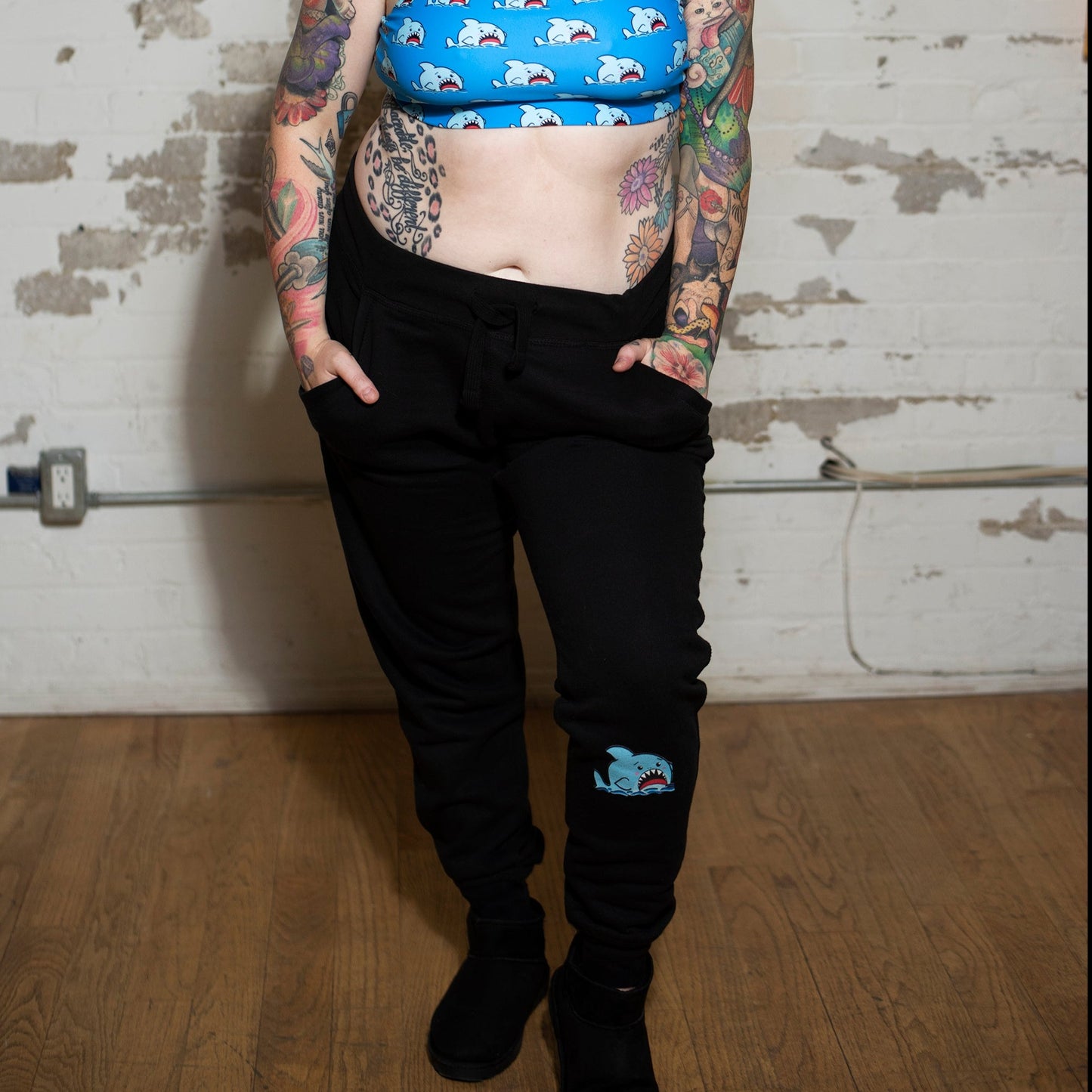 Anxious Shark- Genderless fleece sweatpants