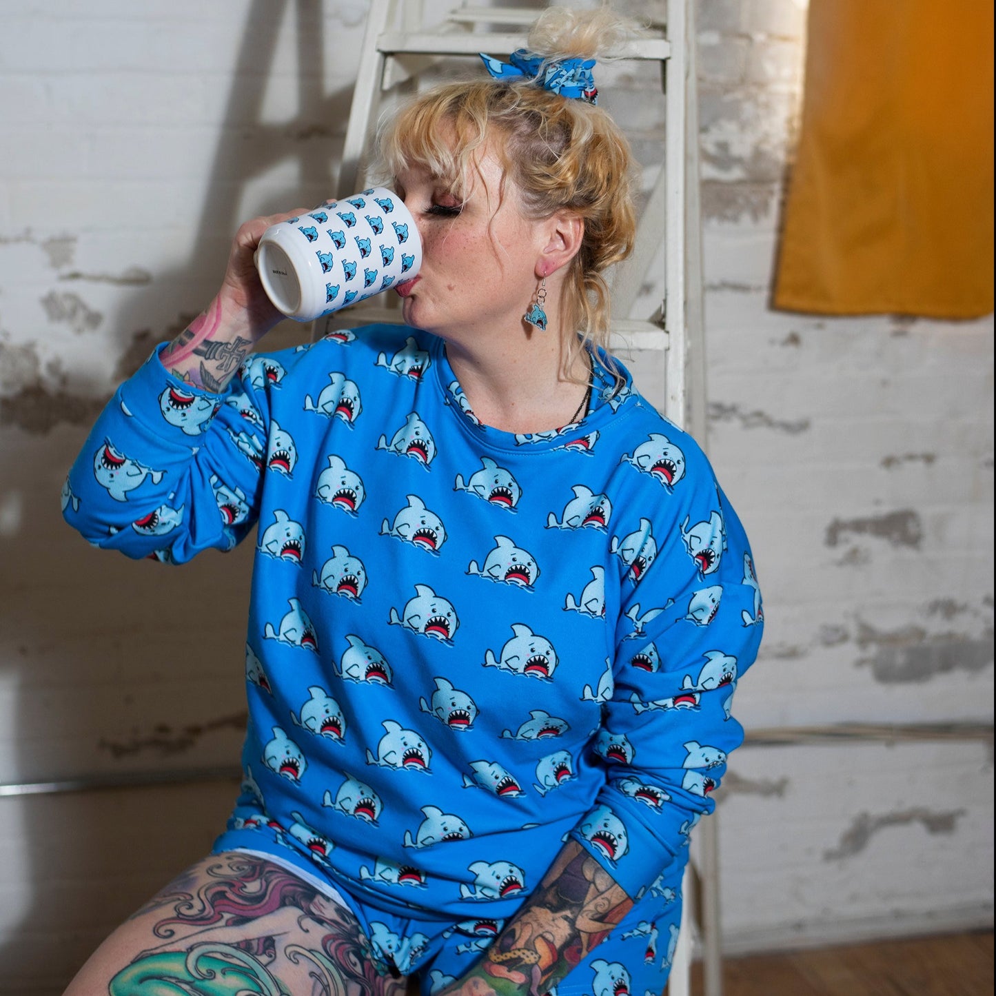 Anxious Shark- Genderless Sweatshirt (Allover print)