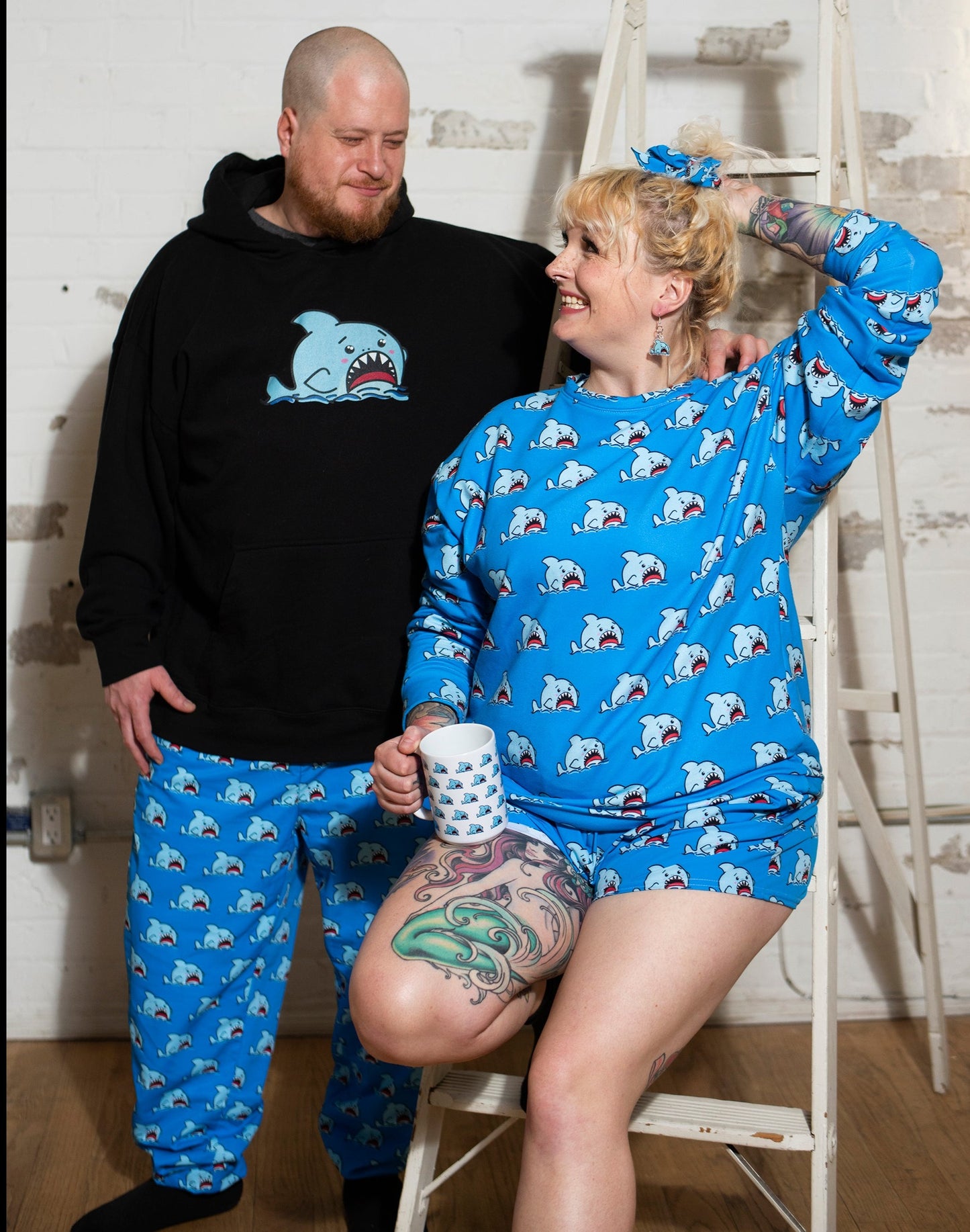 Anxious Shark- Genderless track pants (mesh-lined)