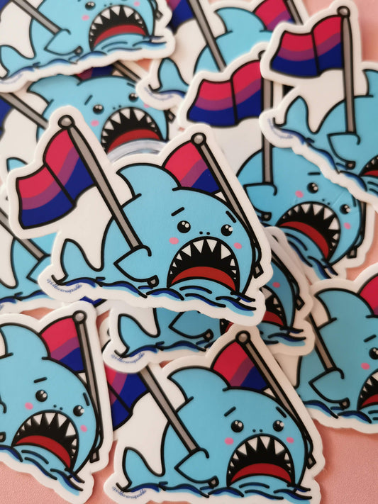 Anxious Shark Celebrates Pride! 3" Vinyl Stickers