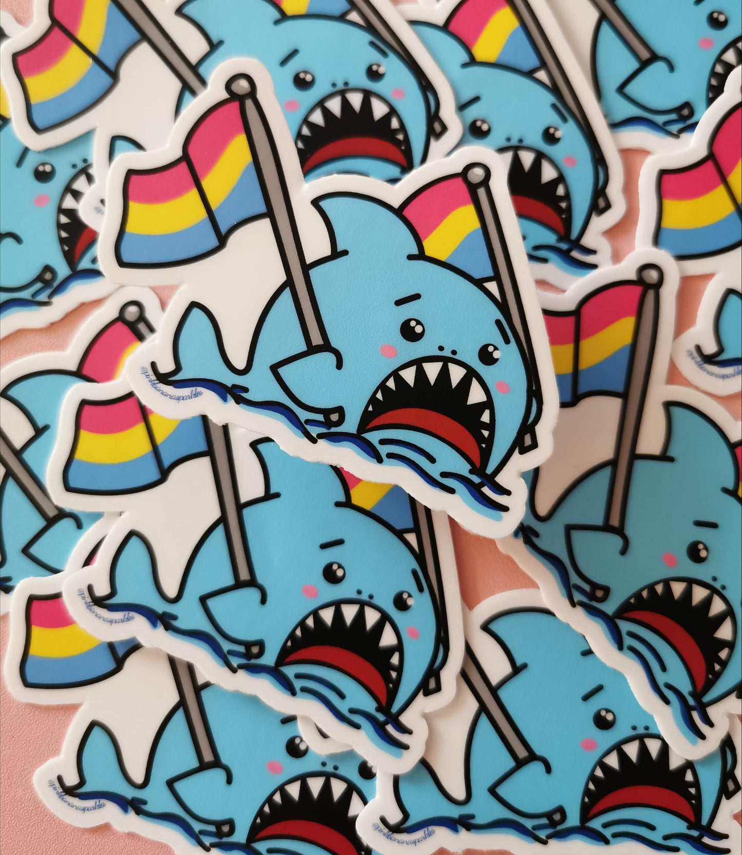 Anxious Shark Celebrates Pride! 3" Vinyl Stickers