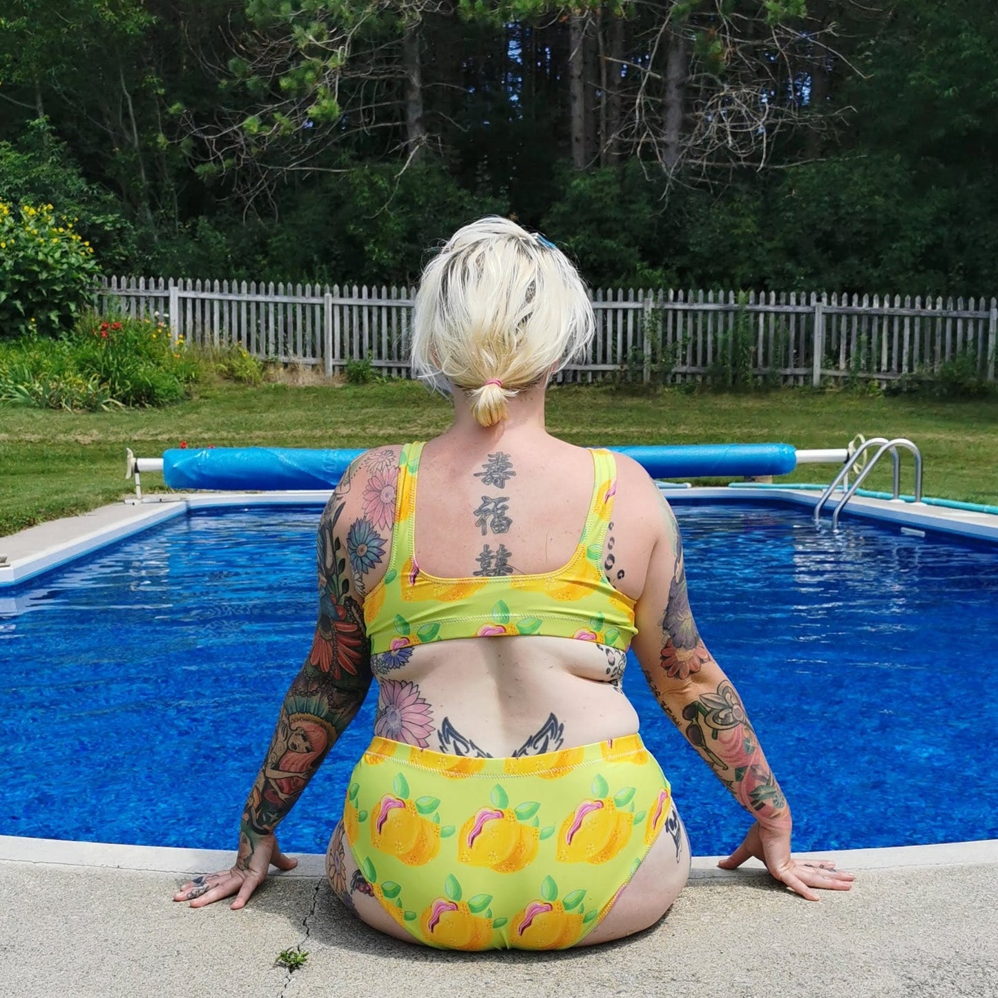 "Sour Puss" Lemon Vulva, High-waisted Bikini