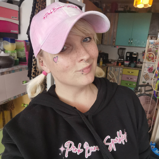 Pink Banana Sparkles- Embroidered Tie dye hat
