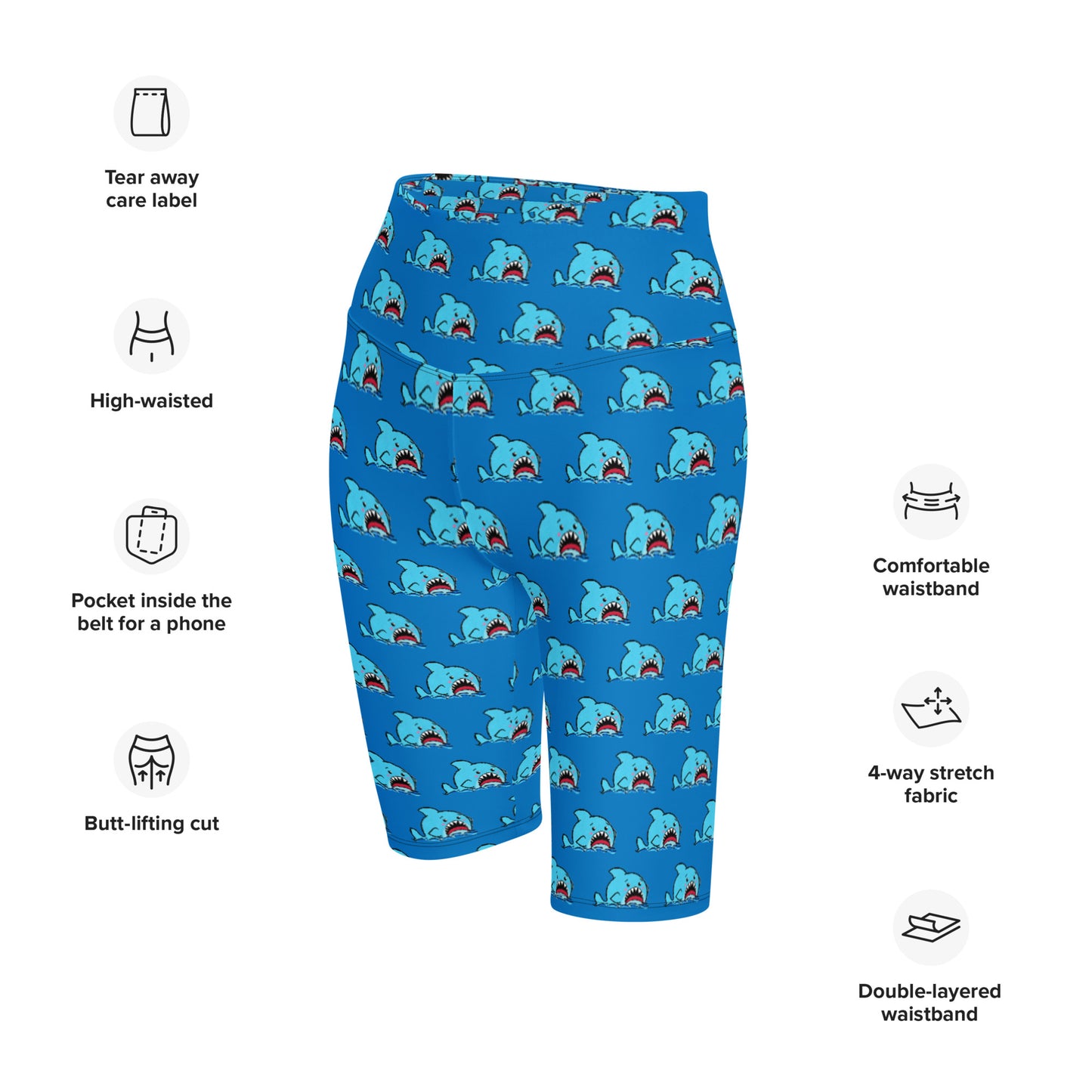 Anxious Shark- Biker Shorts