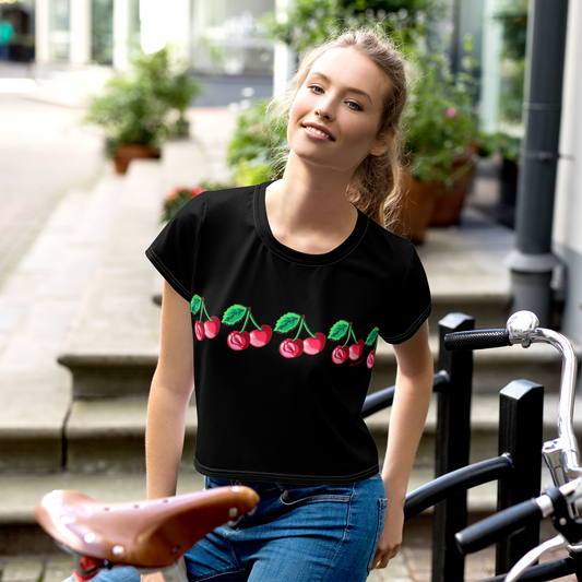 Cherry Vulva Crop Tee (black)