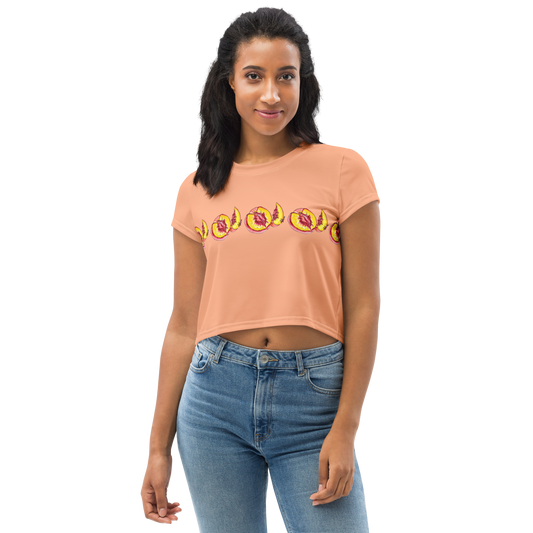 "The Perfect Peach" Peach Vulva Crop Tee