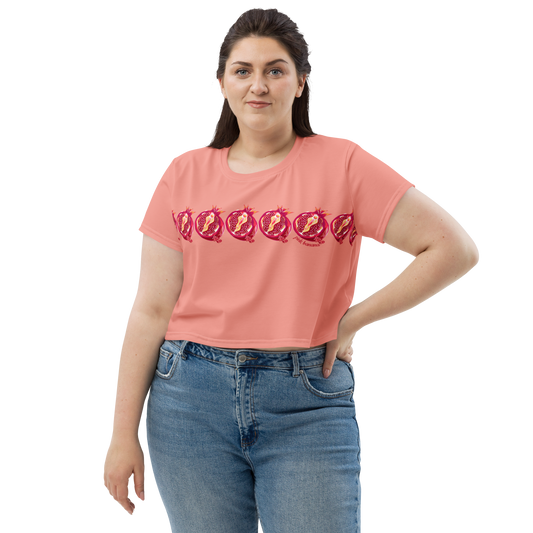 Pomegranate Vulva Crop Tee