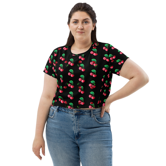 All-over Cherry Vulva Crop Tee