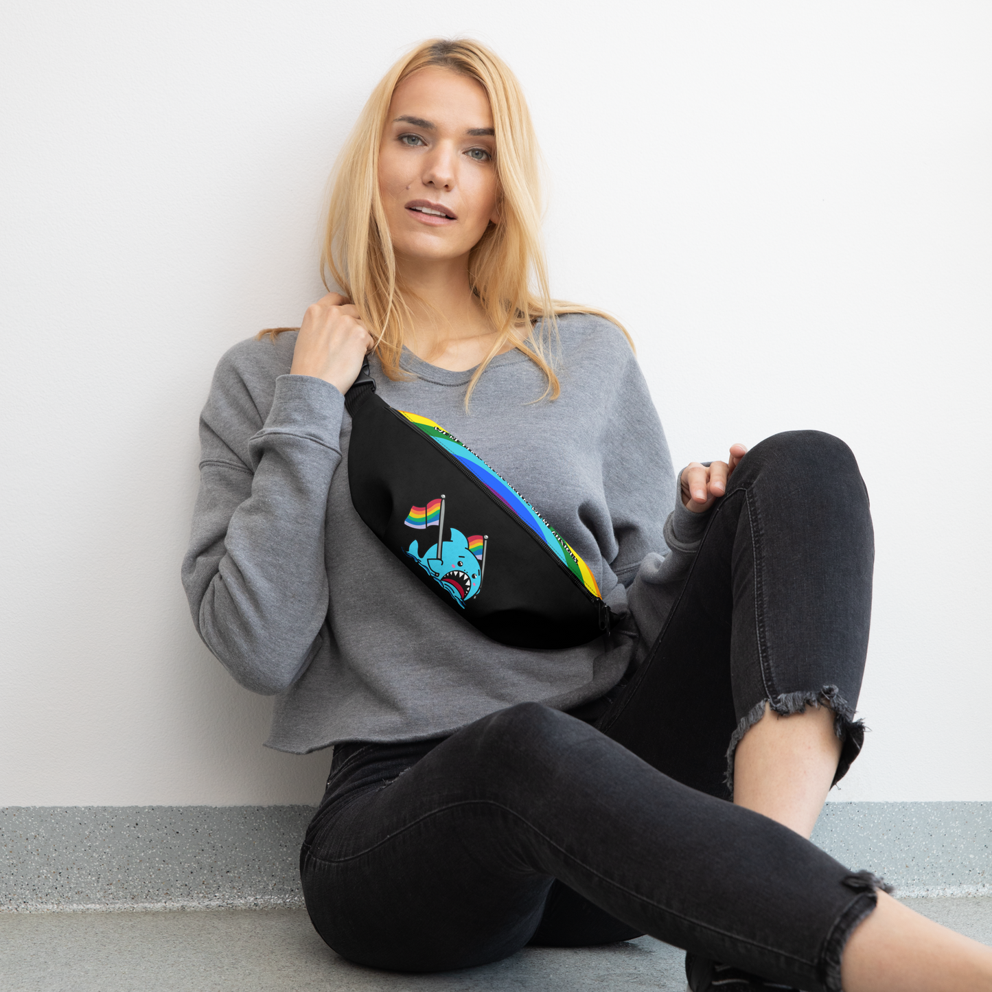 Anxious Shark Pride Fanny Pack