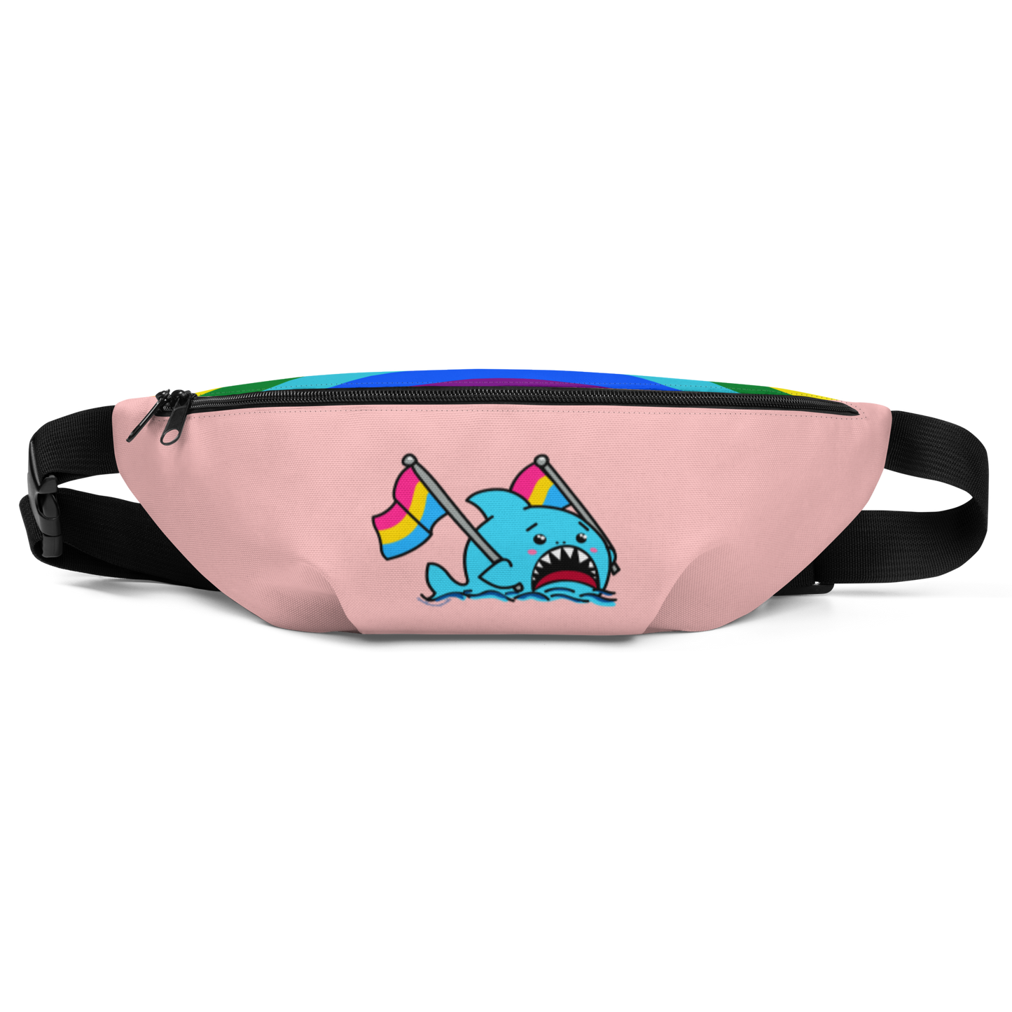 Anxious Shark Pride, Pan Flag- Fanny Pack (pink)
