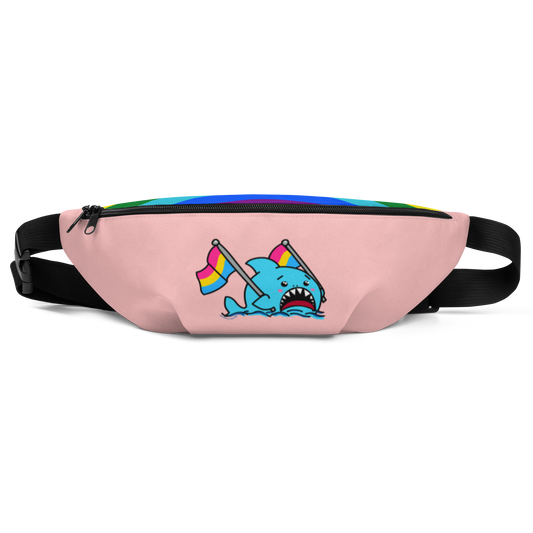 Anxious Shark Pride, Pan Flag- Fanny Pack (pink)