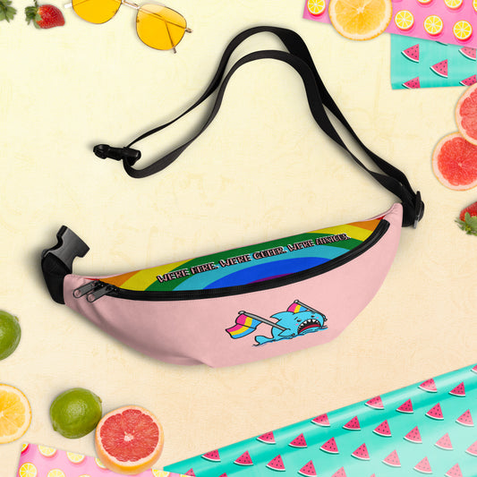 Anxious Shark Pride, Pan Flag- Fanny Pack (pink)