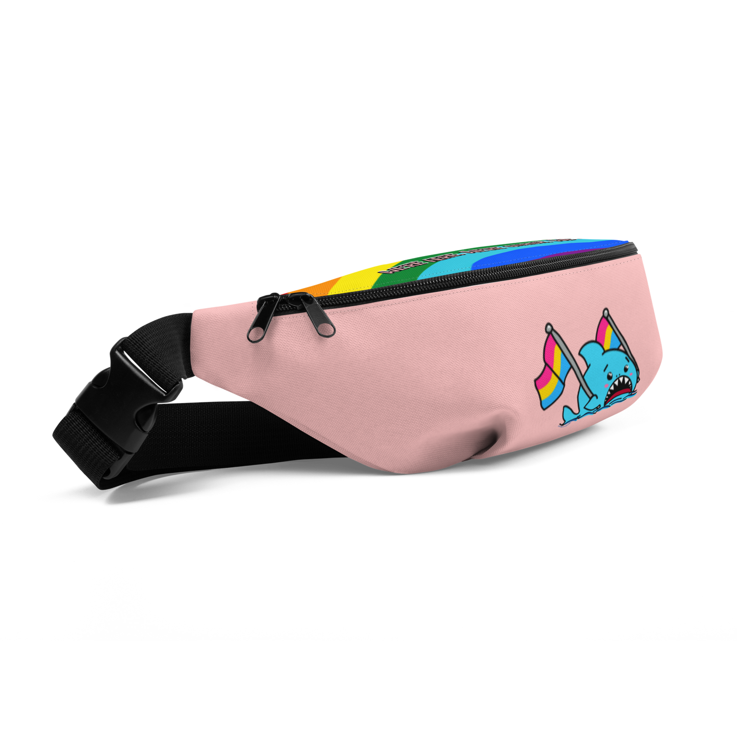 Anxious Shark Pride, Pan Flag- Fanny Pack (pink)