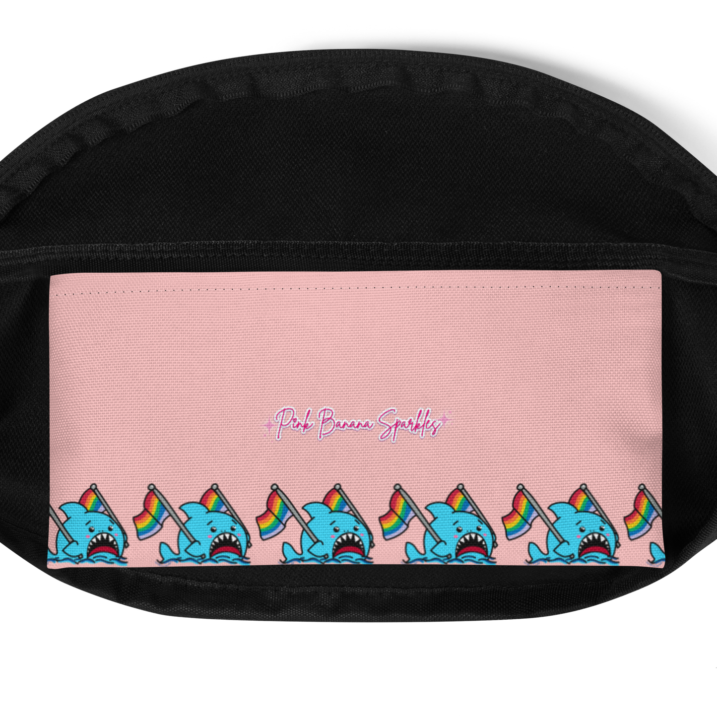 Anxious Shark Pride, Pan Flag- Fanny Pack (pink)