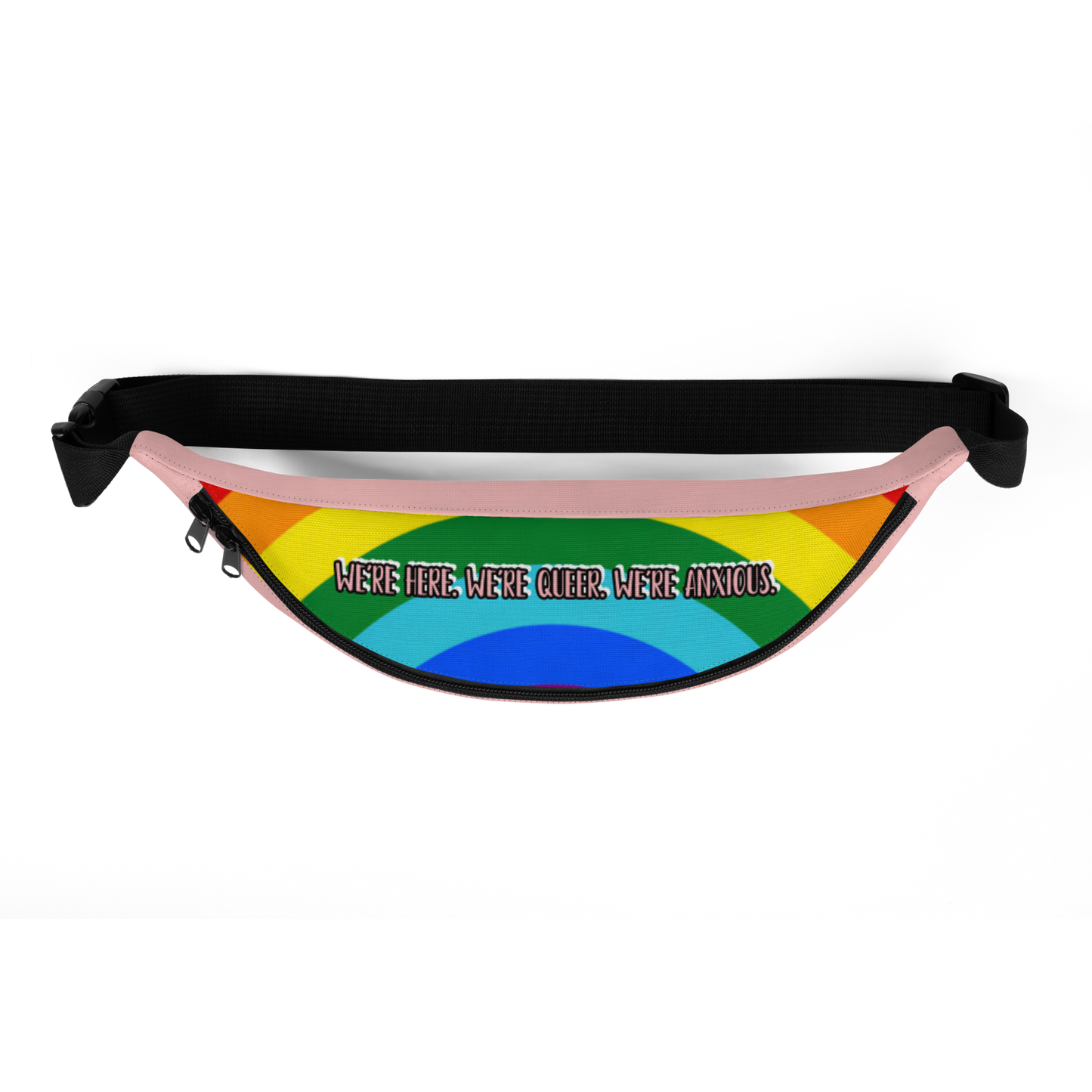 Anxious Shark Pride, Pan Flag- Fanny Pack (pink)