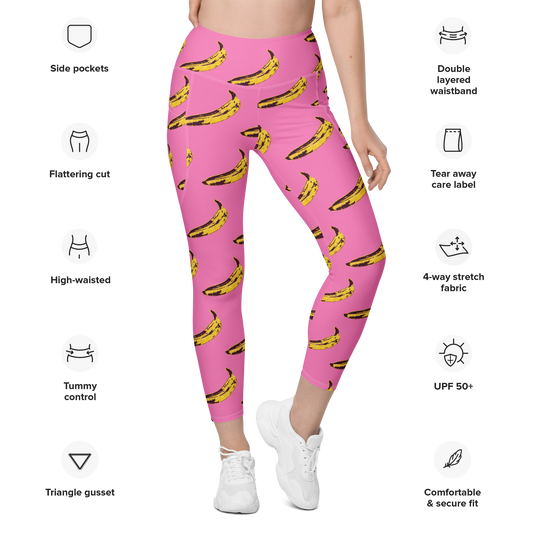 Pink Banana Leggings with POCKETS