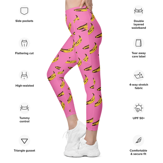 Pink Banana Leggings with POCKETS