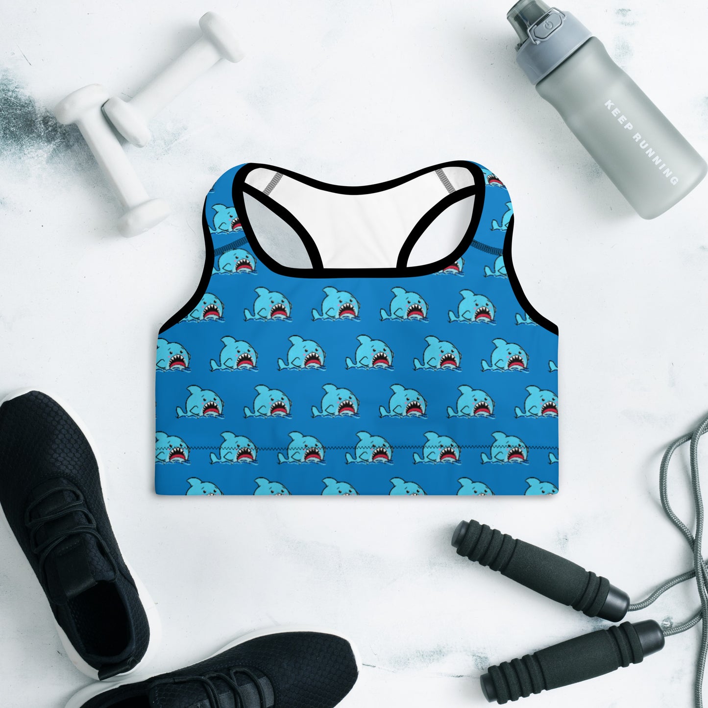 Anxious Shark Padded Sports Bra