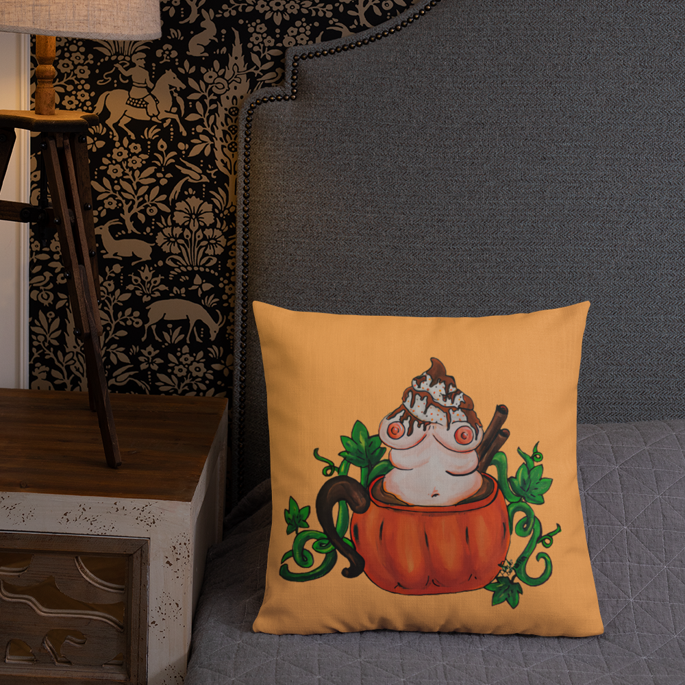 Pumpkin Spice and Everything Nice (orange)- Premium Pillow and Pillowcase
