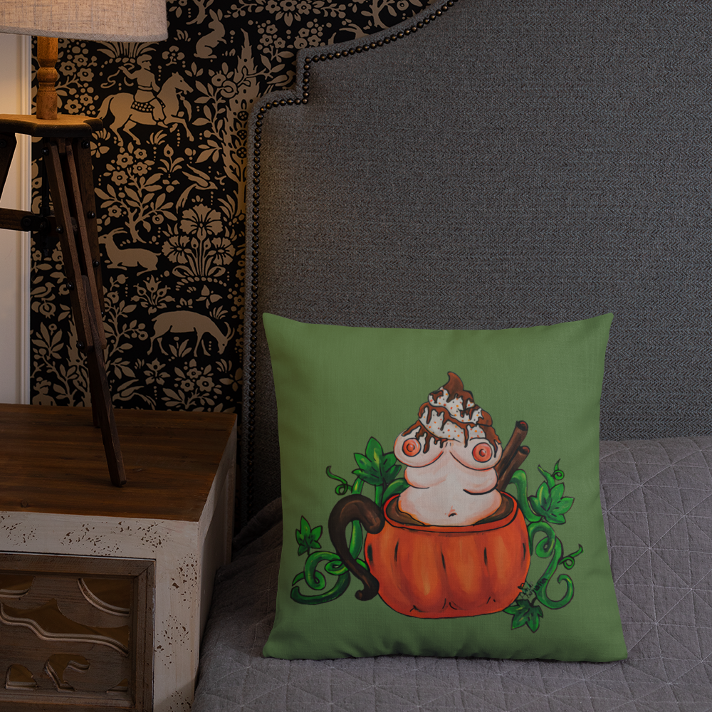 Pumpkin Spice and Everything Nice (green) - Premium Pillow and Pillowcase