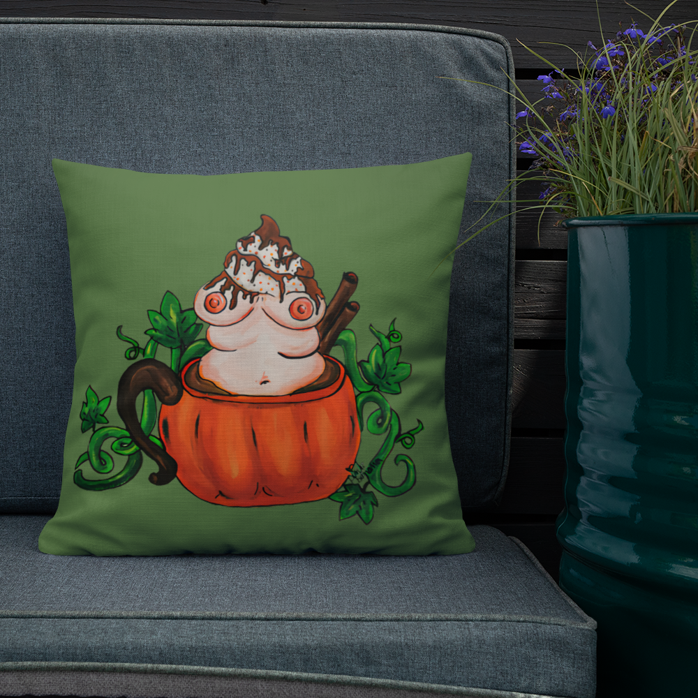 Pumpkin Spice and Everything Nice (green) - Premium Pillow and Pillowcase