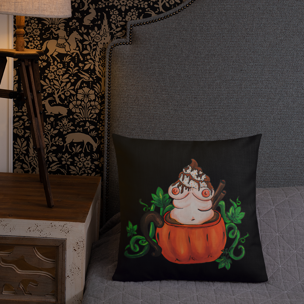 Pumpkin Spice and Everything Nice (black) - Premium Pillow and Pillowcase