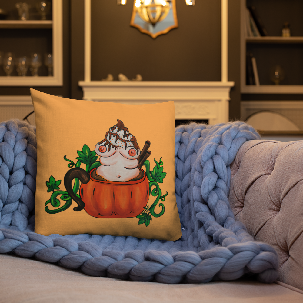 Pumpkin Spice and Everything Nice (orange)- Premium Pillow and Pillowcase