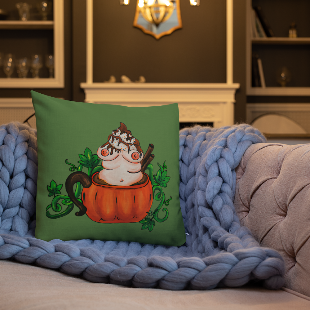 Pumpkin Spice and Everything Nice (green) - Premium Pillow and Pillowcase
