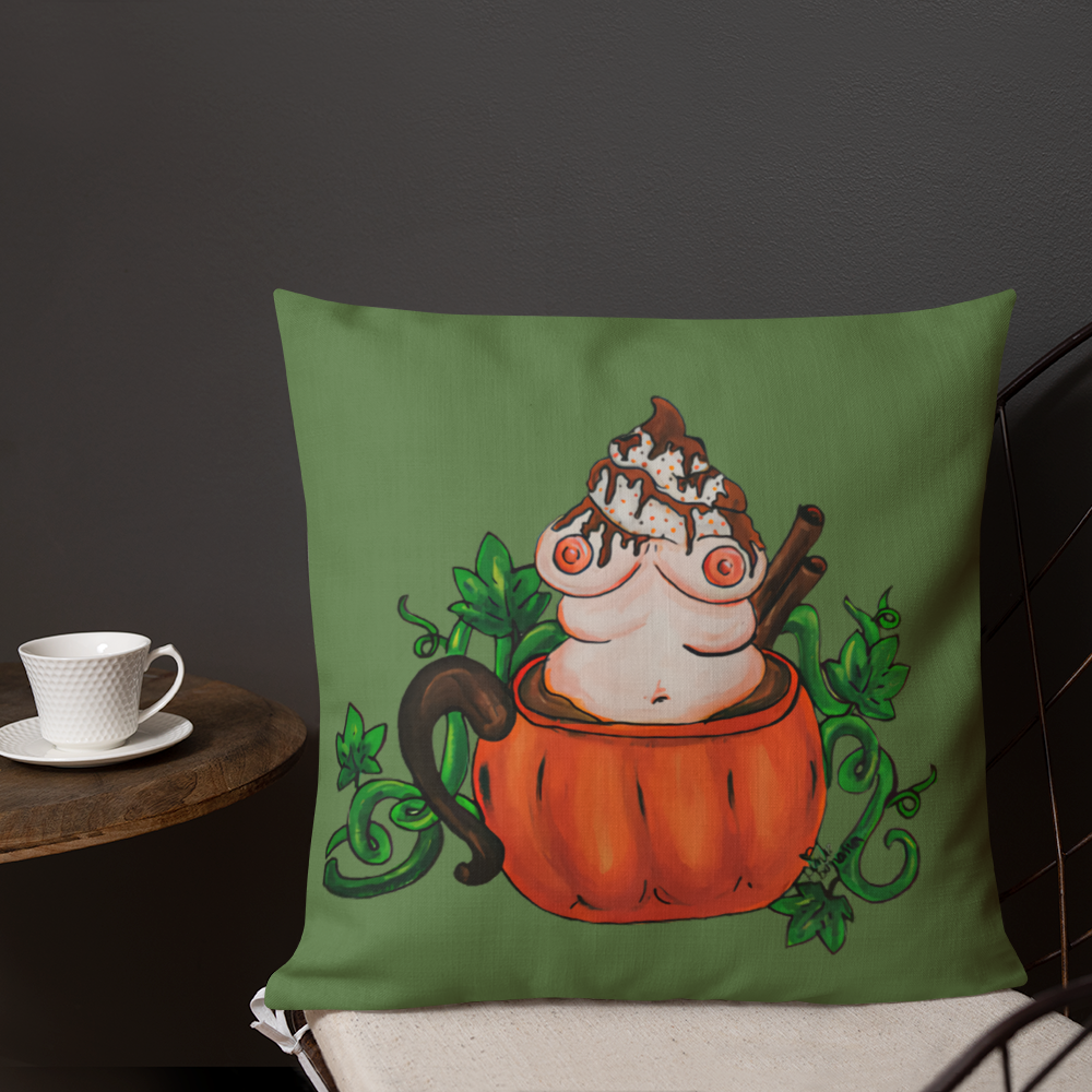Pumpkin Spice and Everything Nice (green) - Premium Pillow and Pillowcase