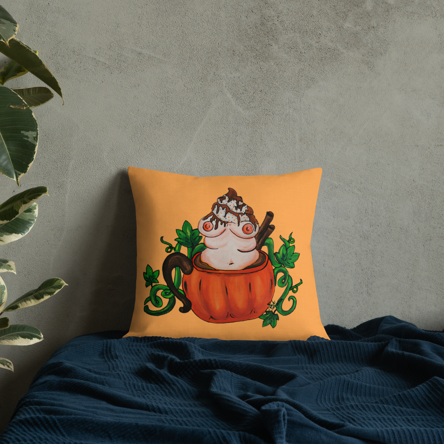Pumpkin Spice and Everything Nice (orange)- Premium Pillow and Pillowcase