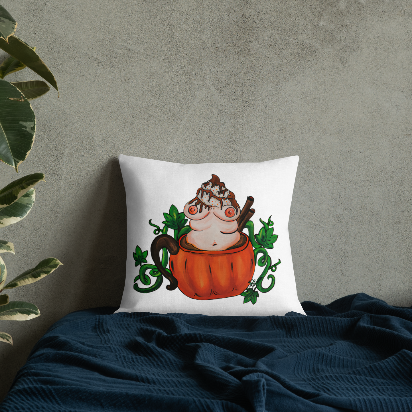 Pumpkin Spice and Everything Nice (white) - Premium Pillow and Pillowcase