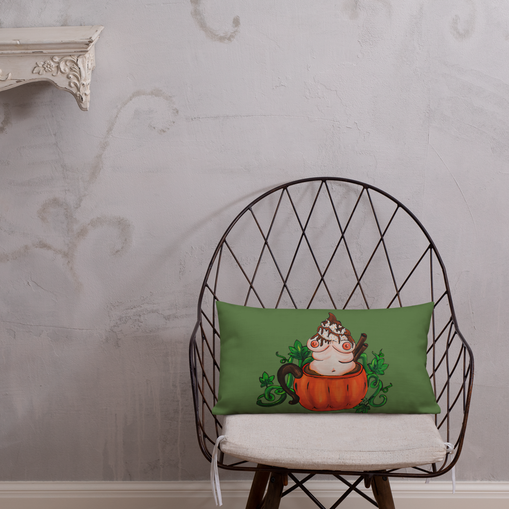 Pumpkin Spice and Everything Nice (green) - Premium Pillow and Pillowcase