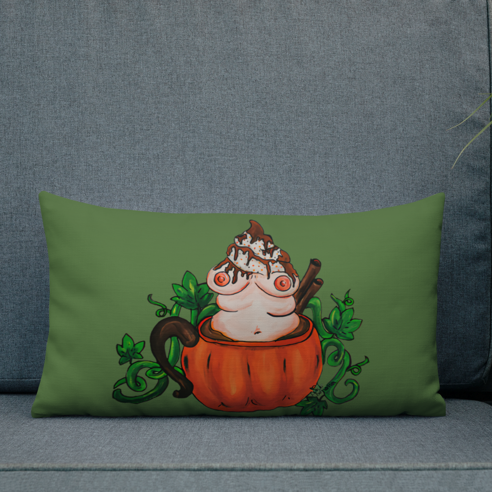 Pumpkin Spice and Everything Nice (green) - Premium Pillow and Pillowcase