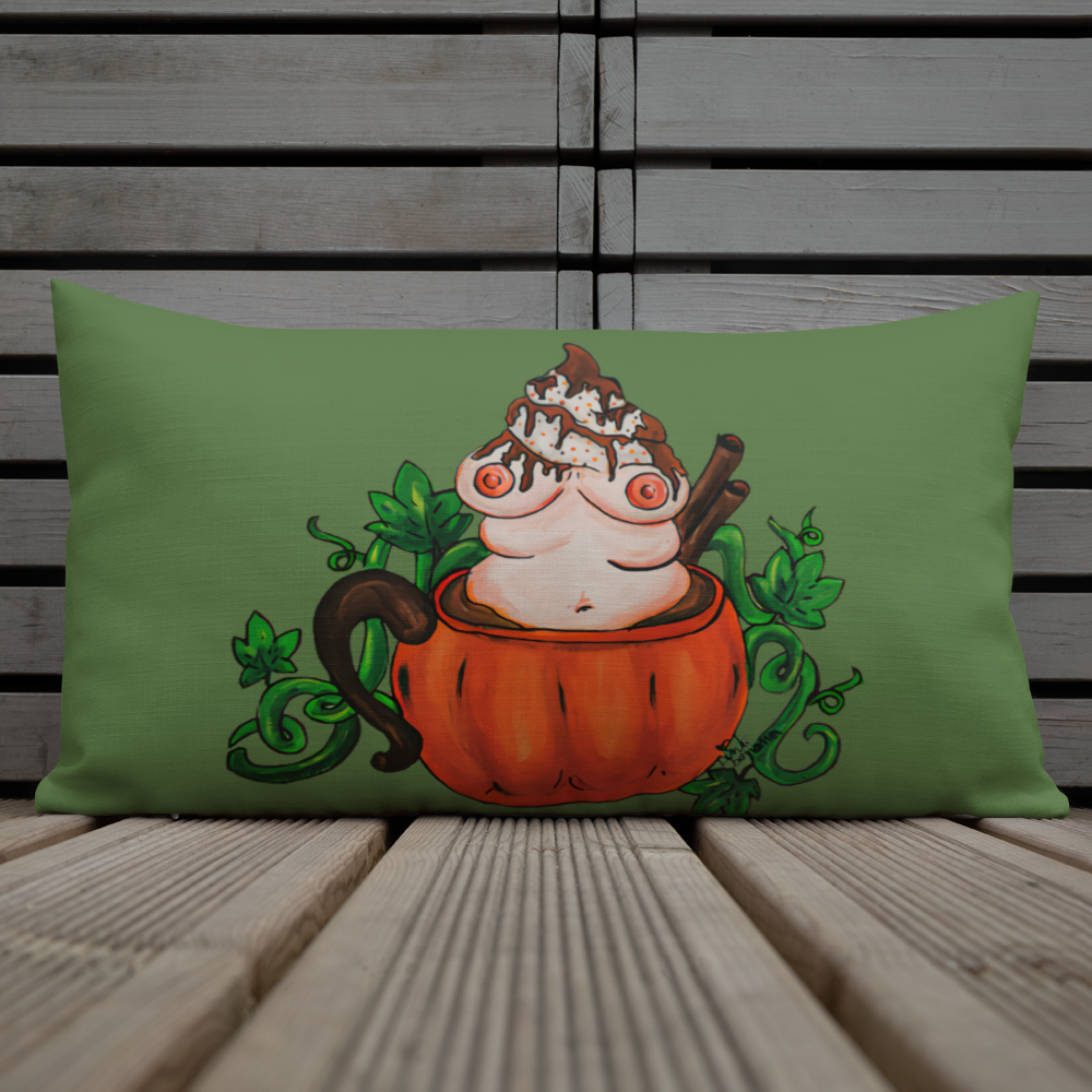 Pumpkin Spice and Everything Nice (green) - Premium Pillow and Pillowcase