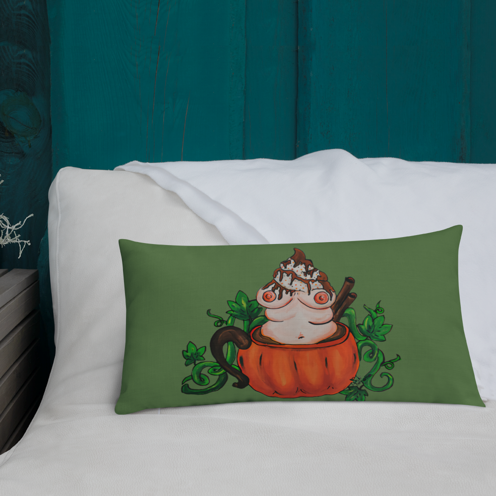 Pumpkin Spice and Everything Nice (green) - Premium Pillow and Pillowcase