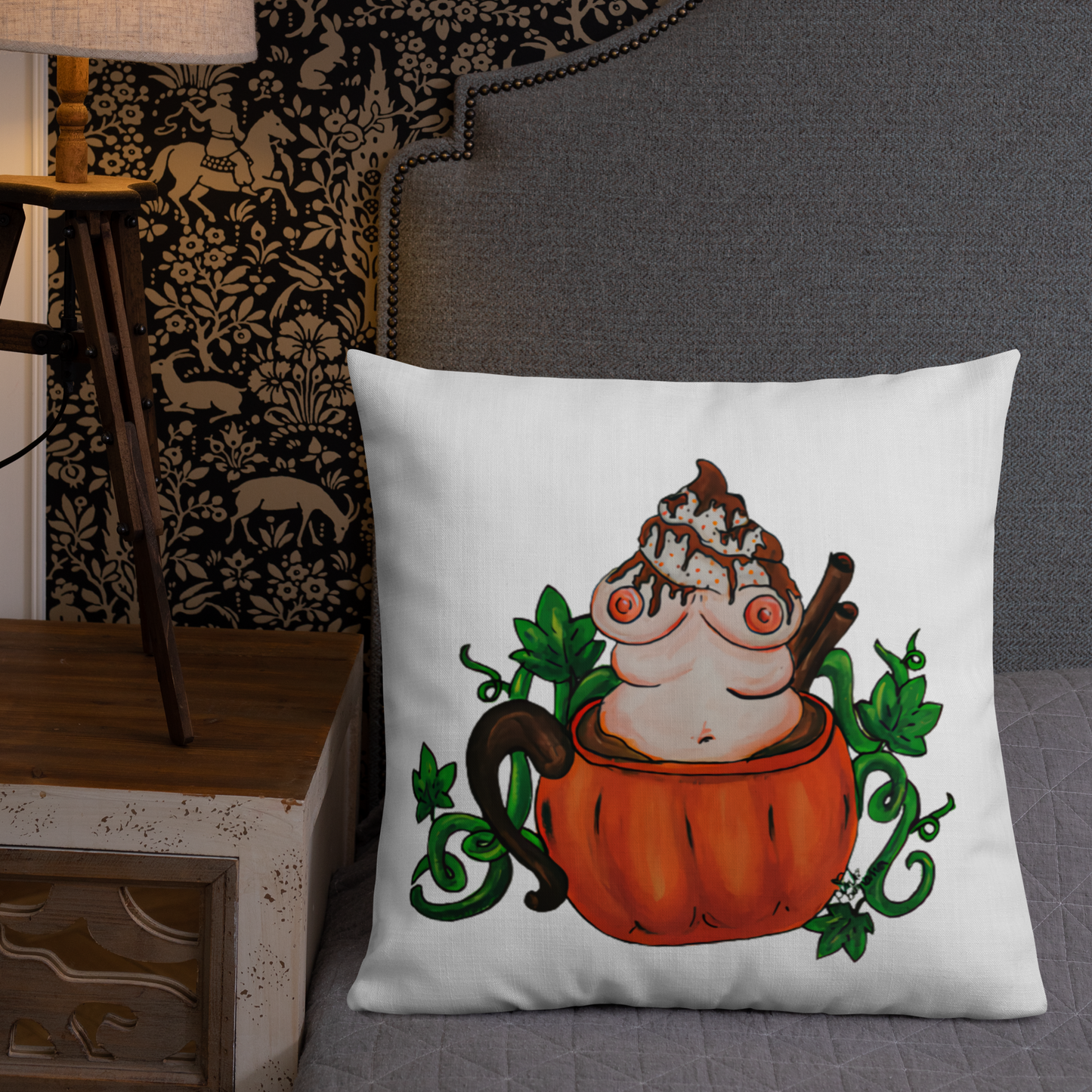 Pumpkin Spice and Everything Nice (white) - Premium Pillow and Pillowcase