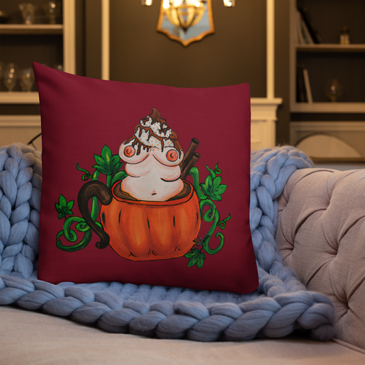 Pumpkin Spice and Everything Nice (burgundy) - Premium Pillow and Pillowcase