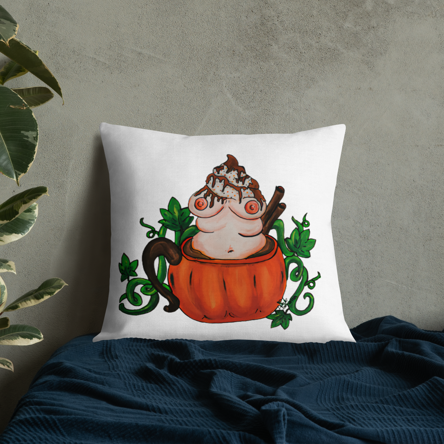 Pumpkin Spice and Everything Nice (white) - Premium Pillow and Pillowcase
